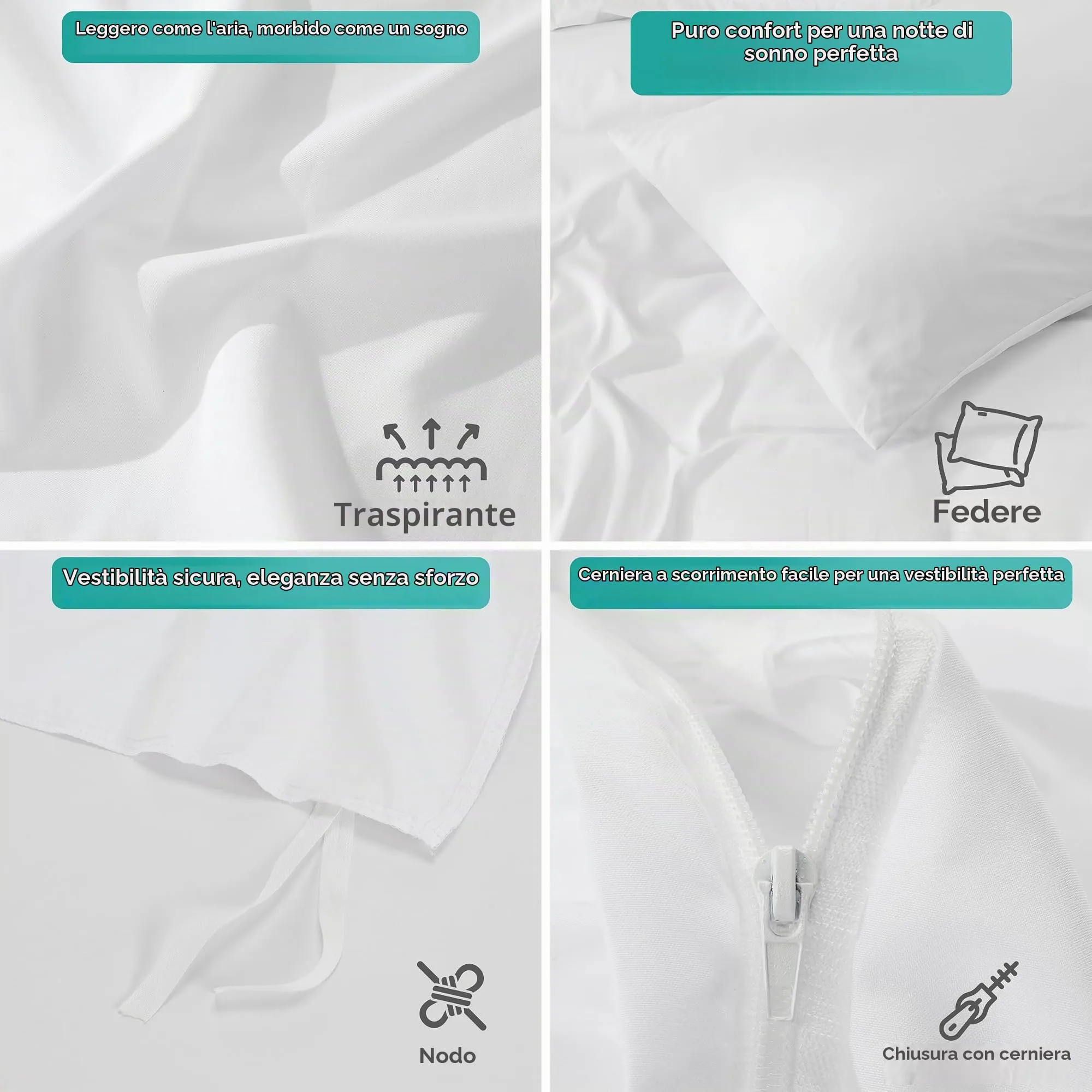 Utopia Bedding Set Copripiumino con Federa, 2 Pezzi, Microfibra Spazzolata, Bianco, Twin/Twin XL - immagine 6