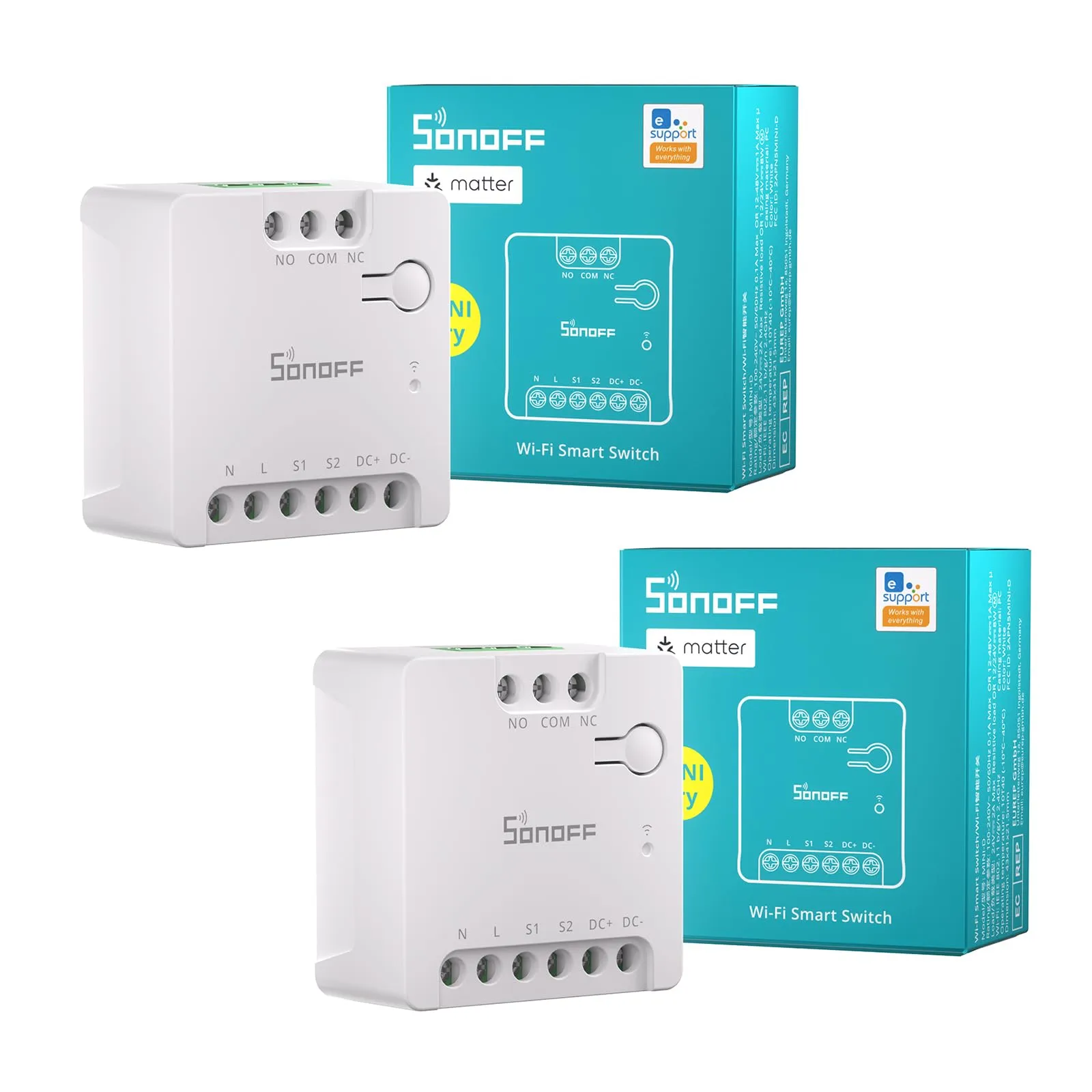 SONOFF MINI-D Interruttore Intelligente WiFi 2.4G Matter, 8W, 2 pezzi - immagine 1