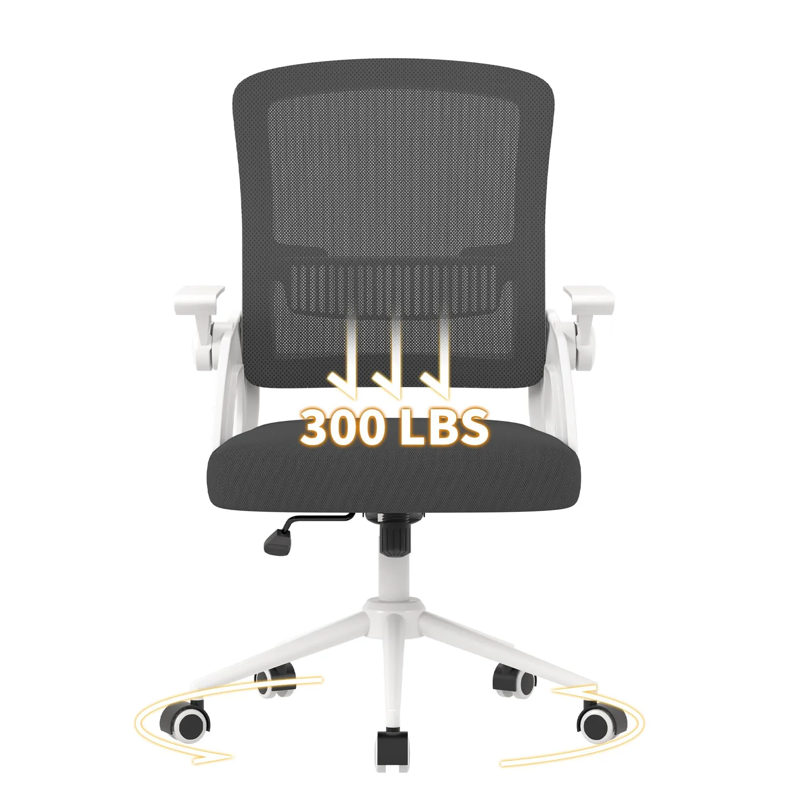 naspaluro Sedia da Ufficio Ergonomica con Supporto Lombare, Bianco - immagine 9