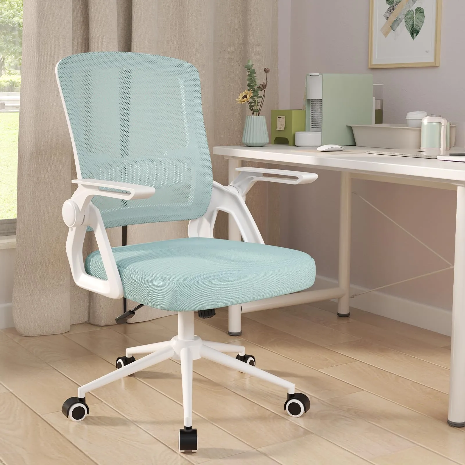naspaluro Sedia da Ufficio Ergonomica con Supporto Lombare, Verde, B801 - immagine 1