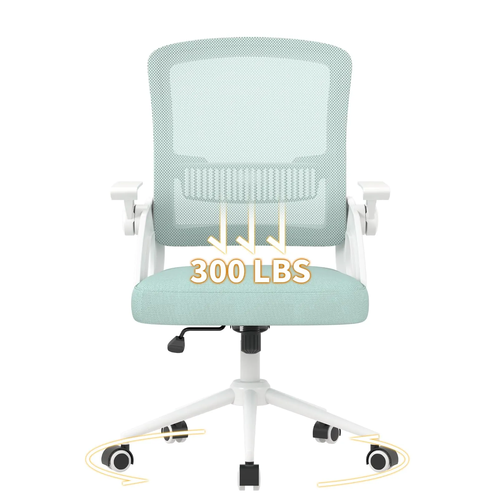 naspaluro Sedia da Ufficio Ergonomica con Supporto Lombare, Verde, B801 - immagine 9