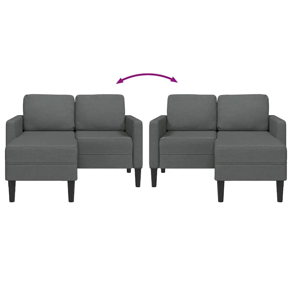 vidaXL Divano a 2 posti con chaise longue a L, grigio scuro, 125 cm - immagine 4