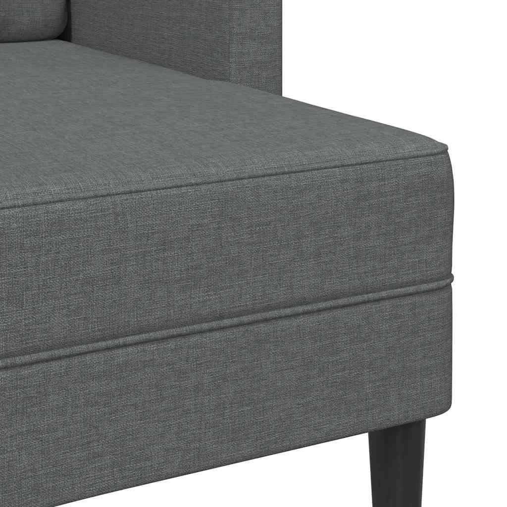 vidaXL Divano a 2 posti con chaise longue a L, grigio scuro, 125 cm - immagine 6