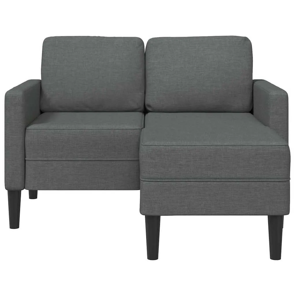 vidaXL Divano a 2 posti con chaise longue a L, grigio scuro, 125 cm - immagine 7