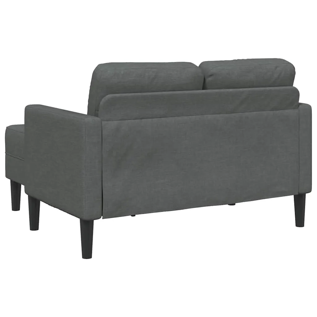 vidaXL Divano a 2 posti con chaise longue a L, grigio scuro, 125 cm - immagine 8