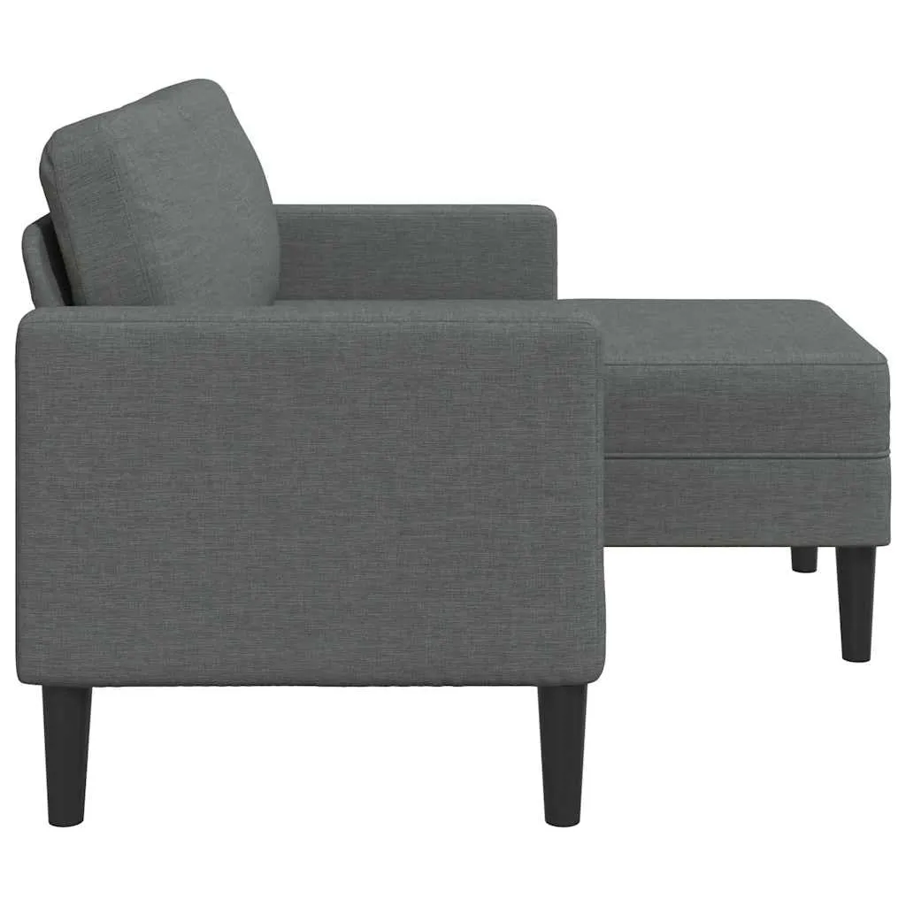 vidaXL Divano a 2 posti con chaise longue a L, grigio scuro, 125 cm - immagine 9