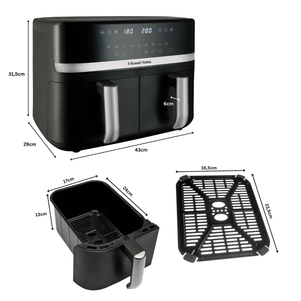 Russell Hobbs Satisfry 27681-56 Friggitrice ad Aria Doppio Cestello 9L - immagine 9