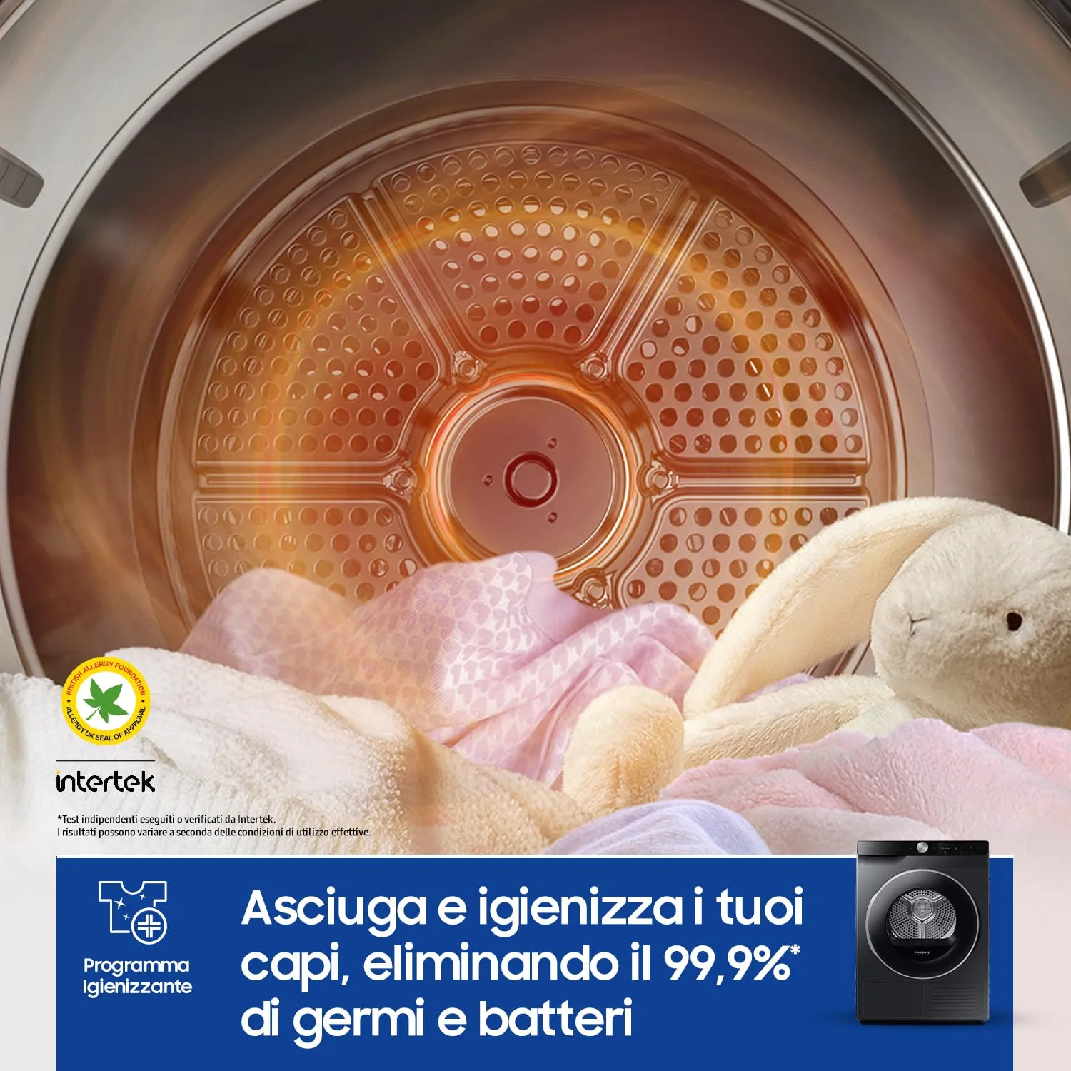 Samsung Asciugatrice AI Control DV90DG6845LB/U3, 9 kg, Pompa di Calore, Wifi, QuickDrive, AI Dry, Nero - immagine 5