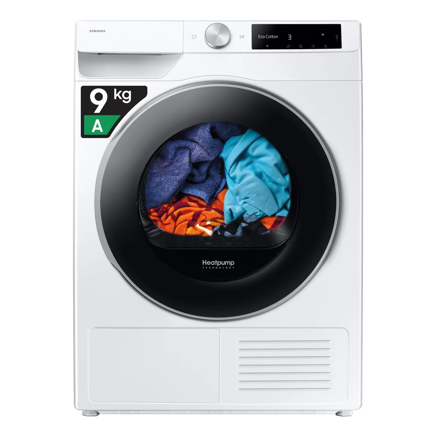 Samsung Asciugatrice AI Control DV90DG6845LE/U3, 9 kg, Pompa di Calore, Wifi, AI Dry+, Air Wash, Optimal Dry, 60x85x60 cm - immagine 1
