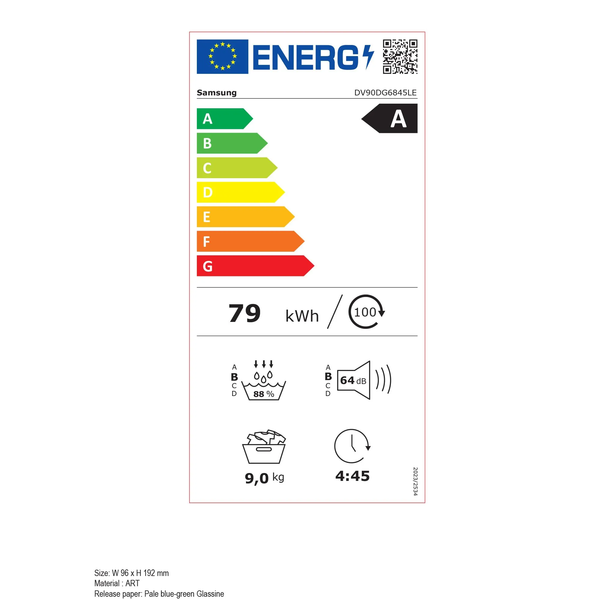 Samsung Asciugatrice AI Control DV90DG6845LE/U3, 9 kg, Pompa di Calore, Wifi, AI Dry+, Air Wash, Optimal Dry, 60x85x60 cm - immagine 9