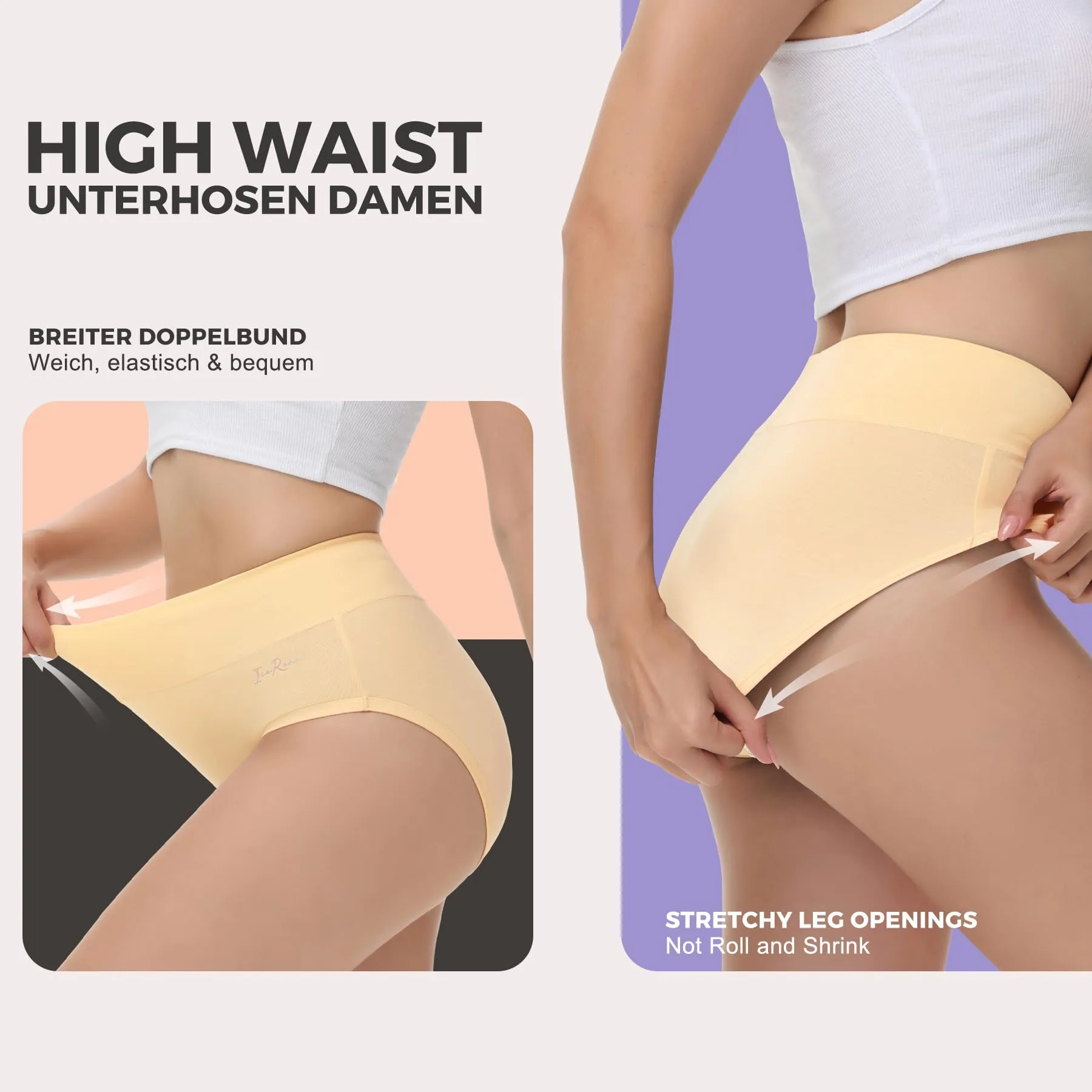 IceReco Slip Donna in Cotone Vita Alta Senza Cuciture Pancia Piatta, M - immagine 3