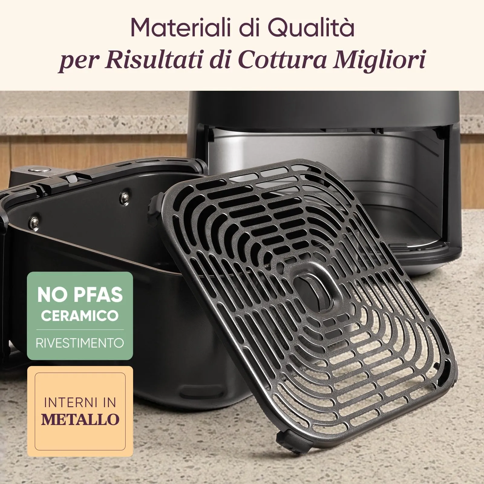 Cosori Turbo Blaze Friggitrice ad Aria 6 Litri, Motore DC, 9 Funzioni, 1725W, CAF-DC601-KEU - immagine 4