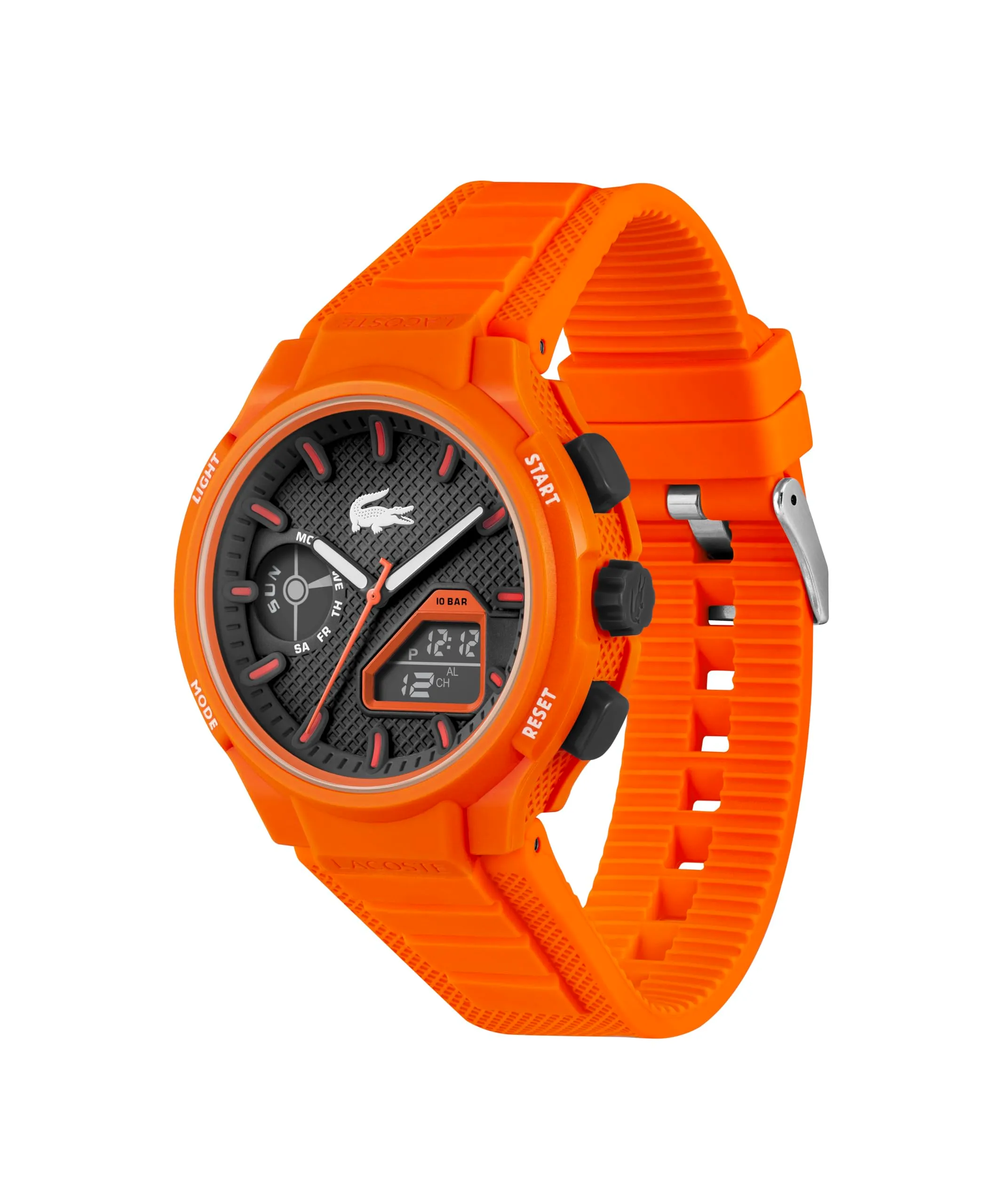 Lacoste LC33 Orologio Quarzo Analogico-Digitale da Uomo con Cinturino in Silicone Arancione - immagine 3