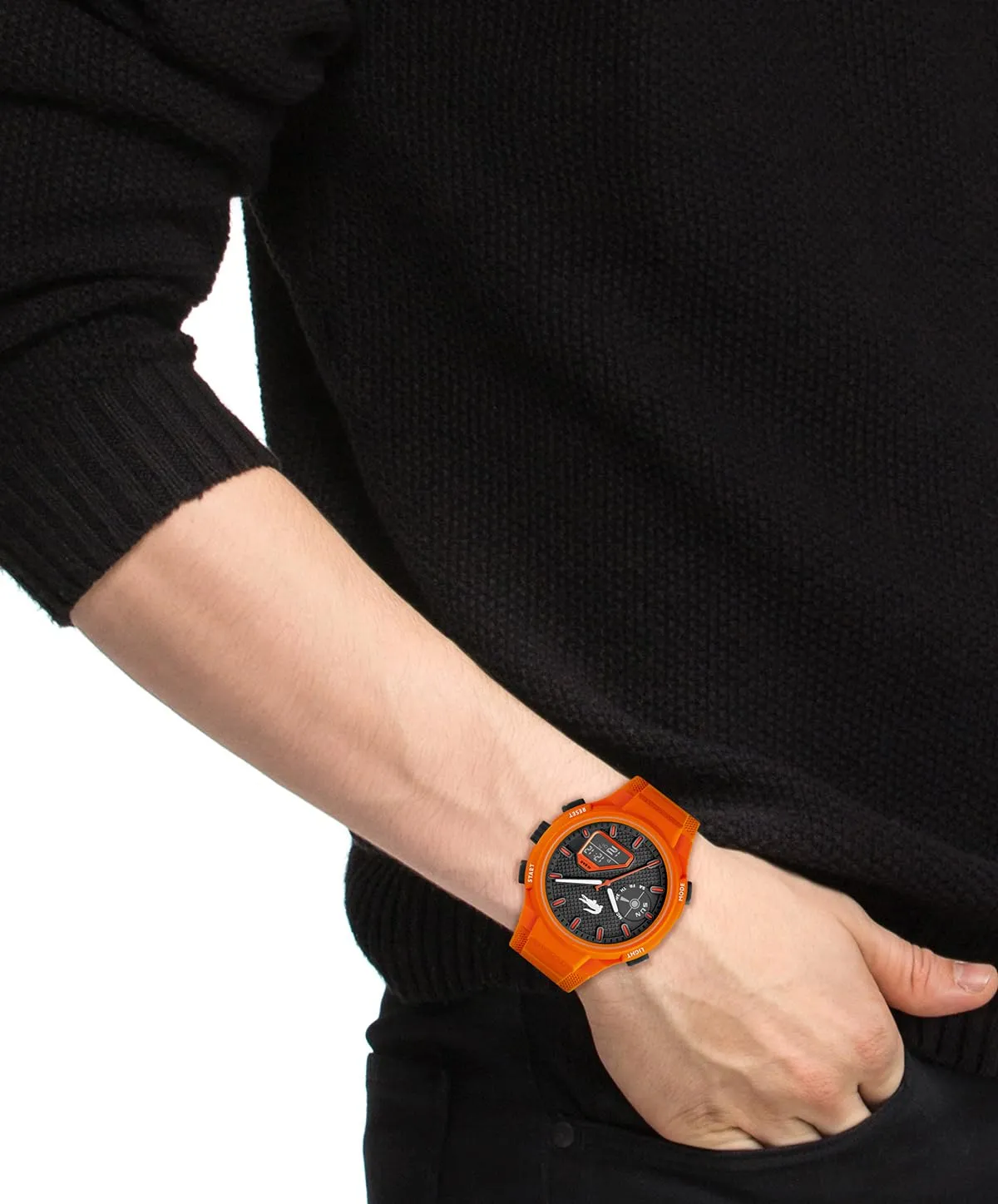 Lacoste LC33 Orologio Quarzo Analogico-Digitale da Uomo con Cinturino in Silicone Arancione - immagine 5