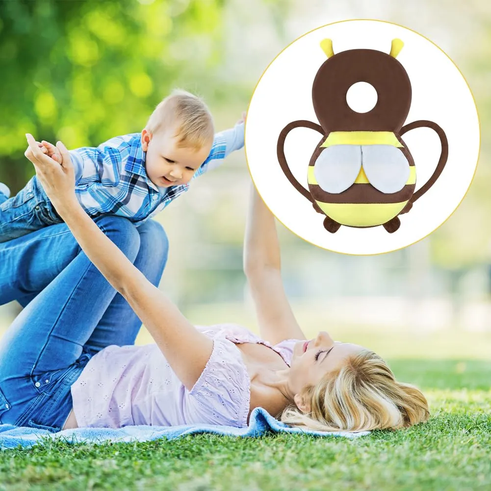 Vicloon Protezione Testa e Ginocchiere per Neonato, Cuscino di Sicurezza Regolabile per Bambini, Ape Marrone Scuro - immagine 9