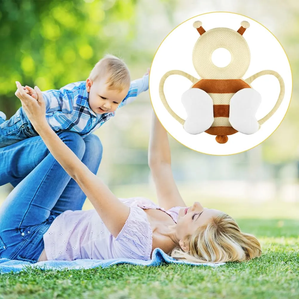 Vicloon Protezione Testa per Neonato e Bambini, Cuscino di Sicurezza Regolabile per Gattonare e Camminare, Ape Beige - immagine 8