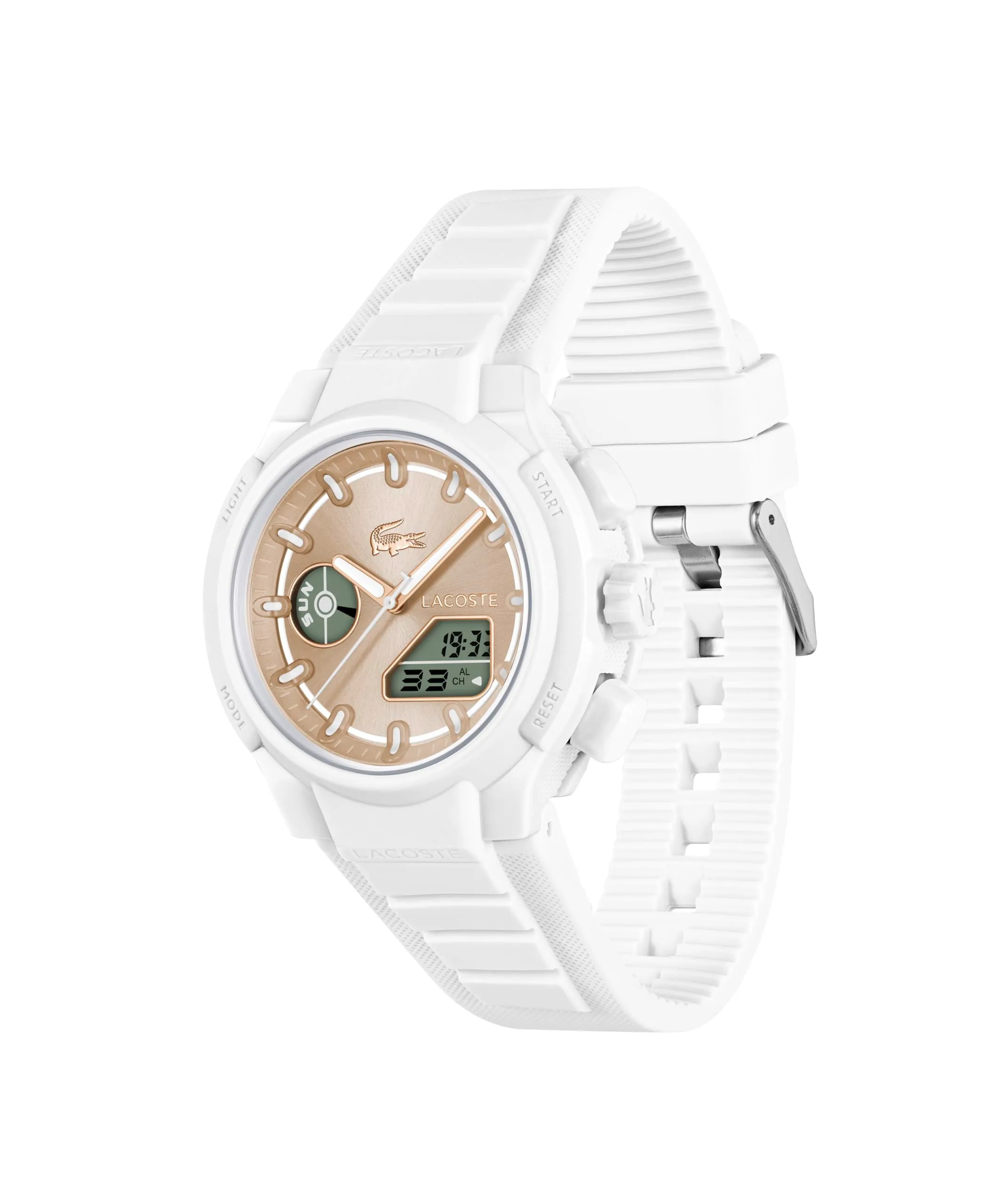 Lacoste LC33 Orologio Multifunzione Analogico-Digitale da Donna, Cinturino in Silicone Bianco - 2001430 - immagine 3