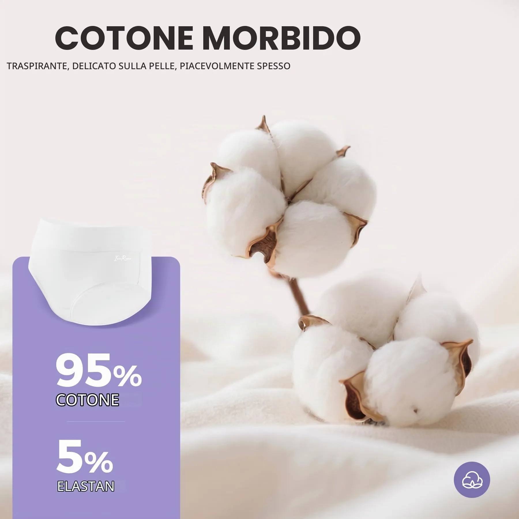 IceReco Mutande Donna Vita Alta in Cotone Bianco - immagine 6