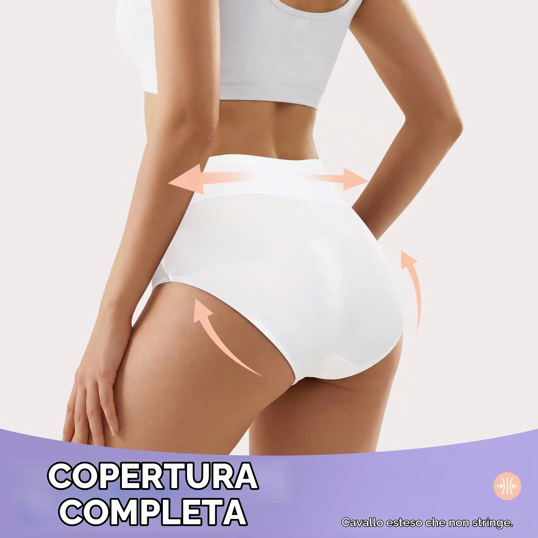 IceReco Mutandine Donna in Cotone Vita Alta Pancia Piatta, Bianco - immagine 5
