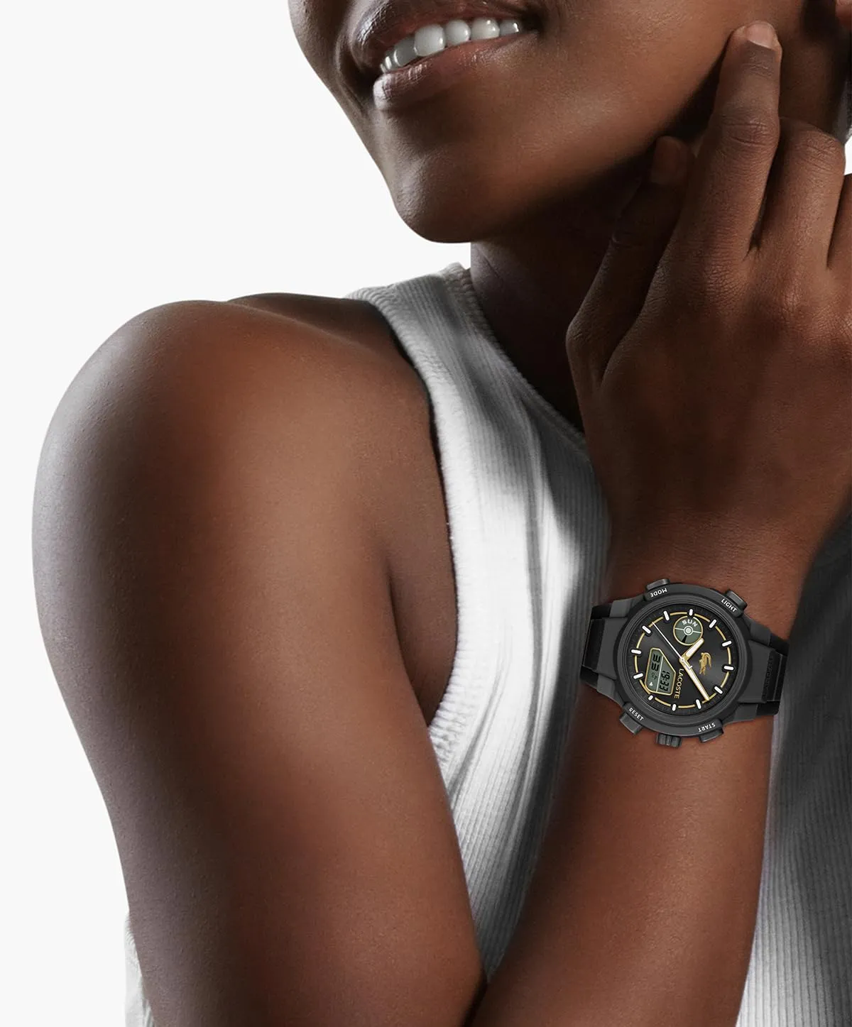 Lacoste LC33 Orologio Analogico-Digitale da Donna 2001434 con Cinturino in Silicone Nero - immagine 5
