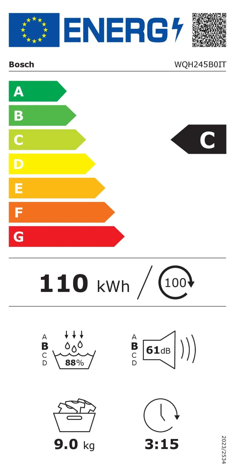 Bosch Serie 6 WQH245B0IT Asciugatrice a pompa di calore 9kg Bianco - immagine 10