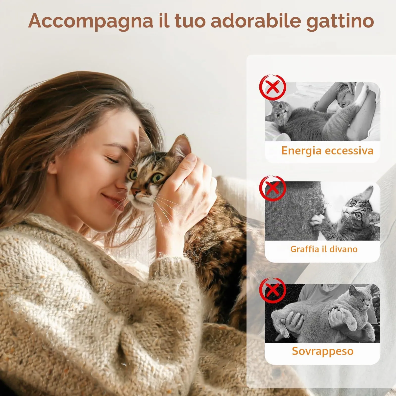 Pawaboo Giocattolo per Gatto Bacchetta con Piuma e Campanella, 88 cm, Marrone - immagine 6