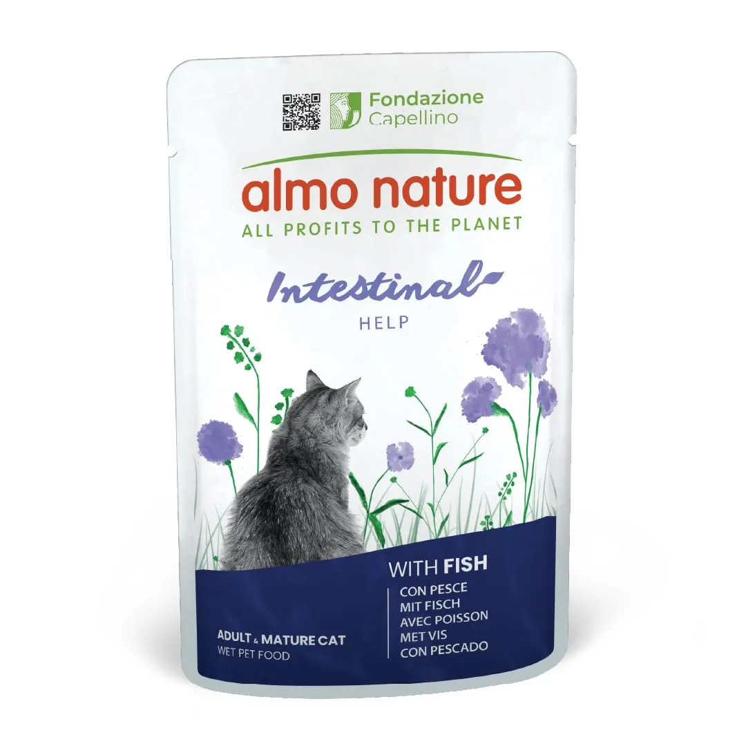 Almo Nature Functional Intestinal Help Alimento Umido per Gatti Adulti con Pesce e Pollame, 70g (Confezione da 6) - immagine 6