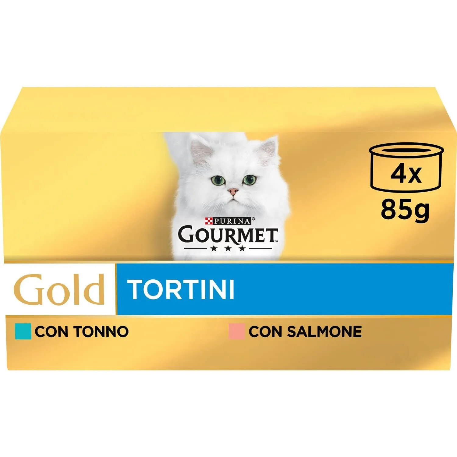 Gourmet Gold Cibo Umido per Gatti Adulti Tortini Tonno e Salmone, 48 x 85g - immagine 2