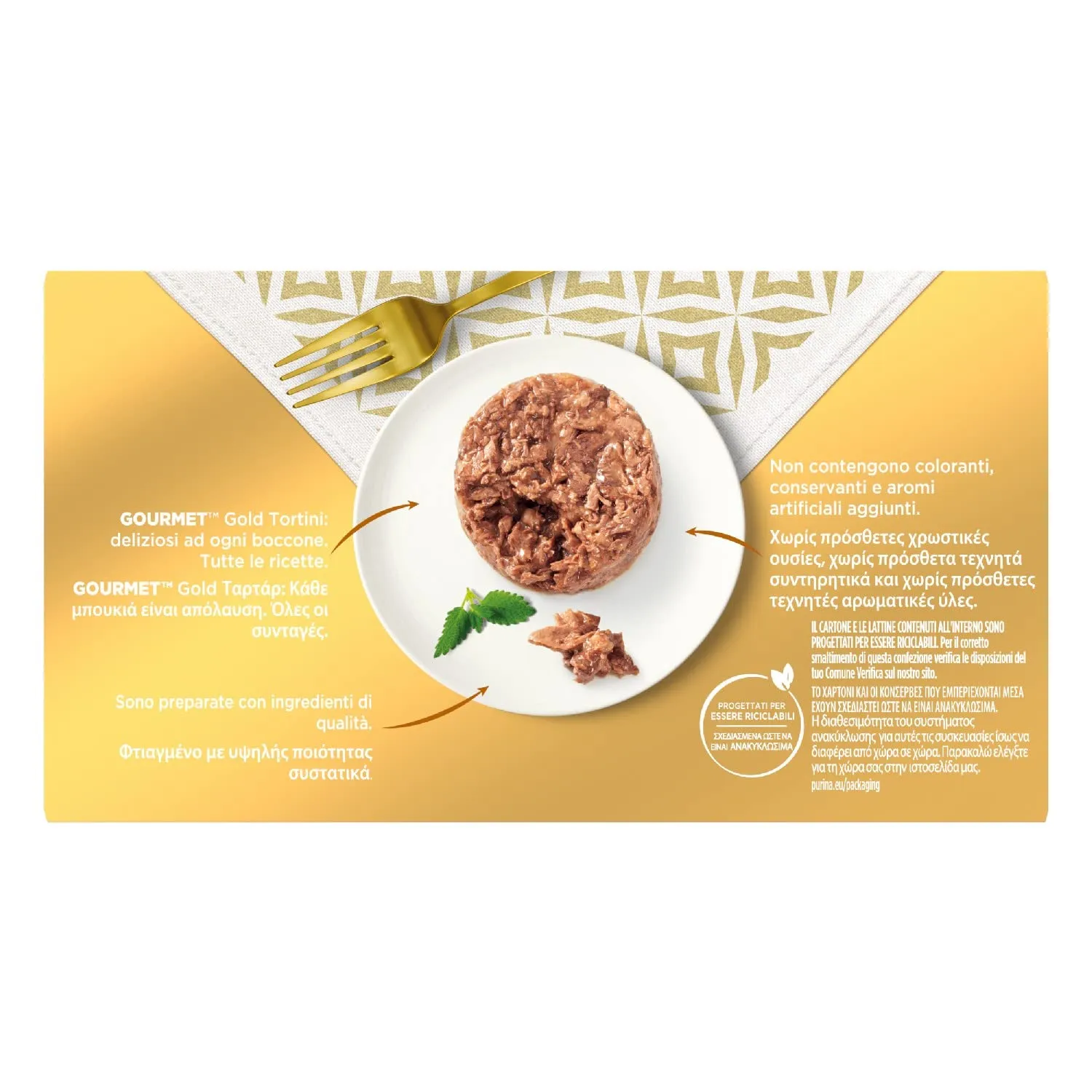 Gourmet Gold Cibo Umido per Gatti Adulti Tortini Tonno e Salmone, 48 x 85g - immagine 3