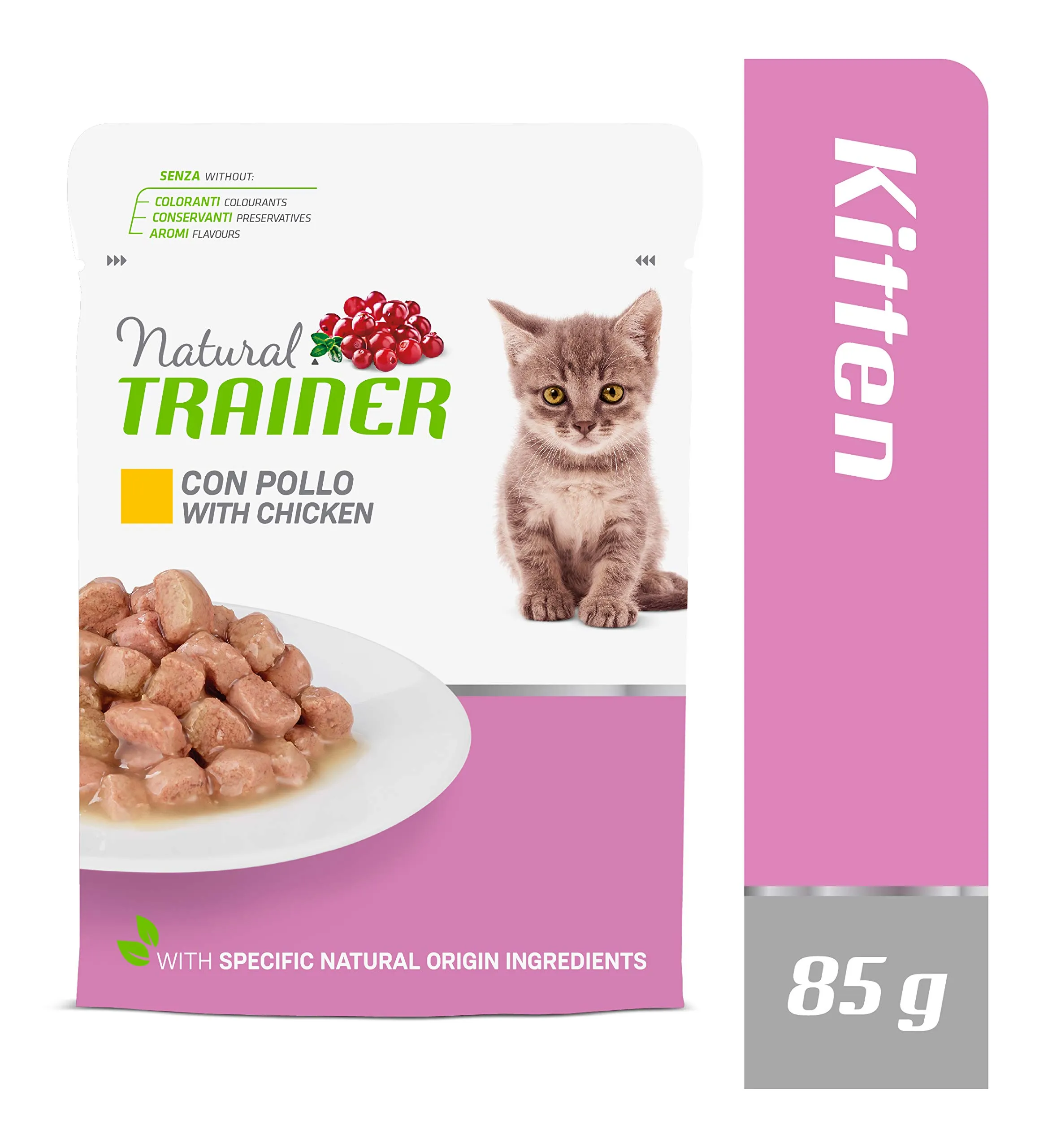 Trainer Natural Kitten & Young Cibo Umido per Gatti con Pollo, 12 x 85 g - immagine 2
