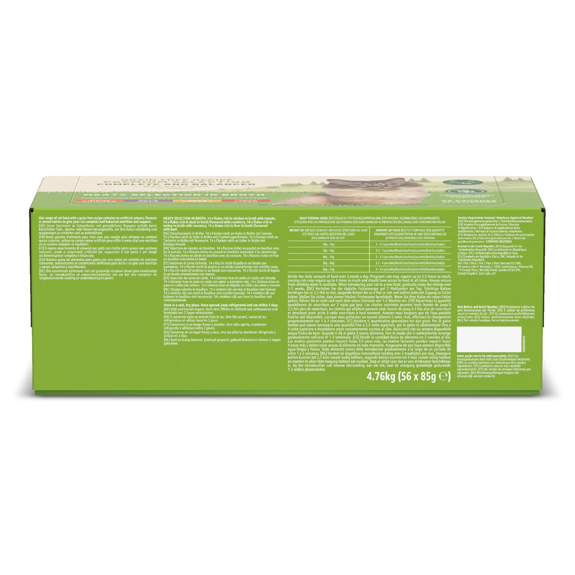 by Amazon Cibo Umido Senza Cereali per Gatti Adulti Selezione di Carne in brodo, 4.76 kg, 56 Confezioni da 85 g - immagine 7
