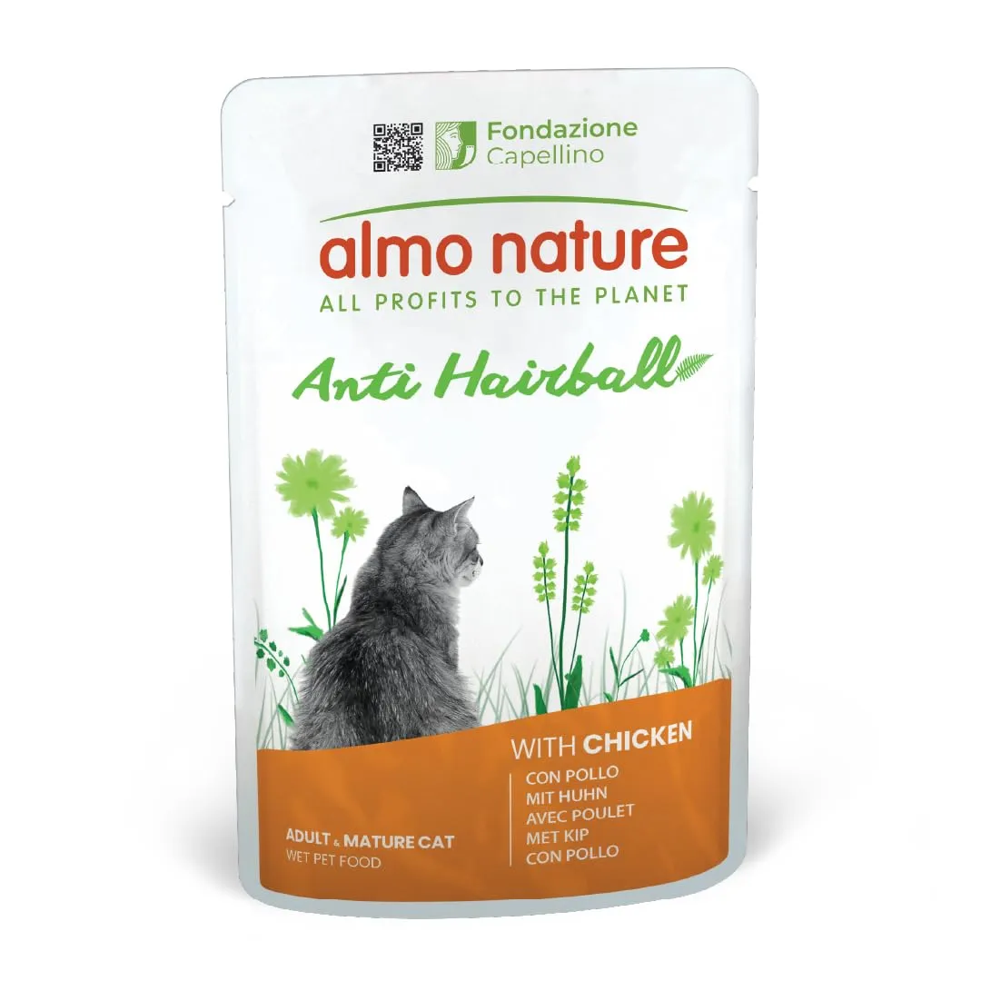 Almo Nature Functional Anti Hairball Alimento Umido per Gatti Adulti e Maturi con Manzo e Pollo, 70g (Confezione da 6) - immagine 6