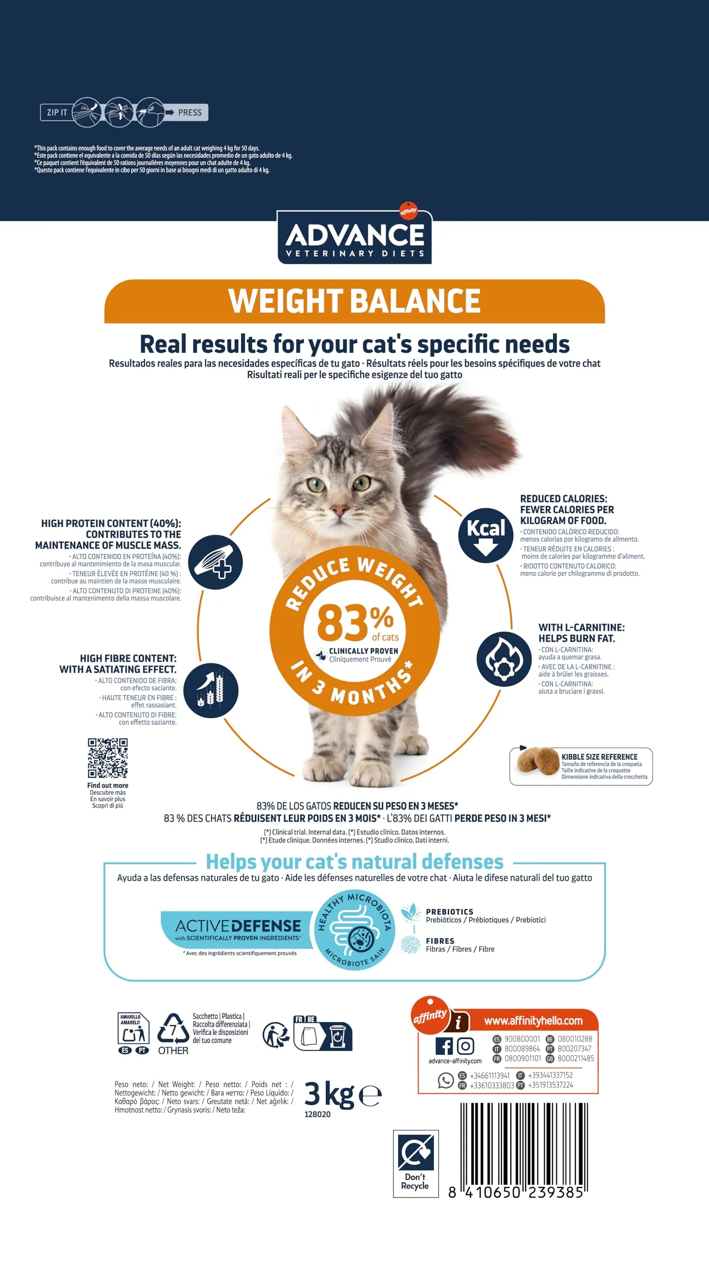 Affinity Advance Veterinary Diets Weight Balance Cat Food 3kg - immagine 4