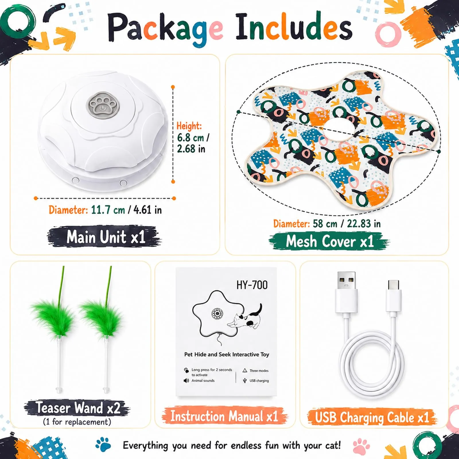 soodyoow Giocattolo Interattivo per Gatti, USB Ricaricabile, Graffiti - immagine 2