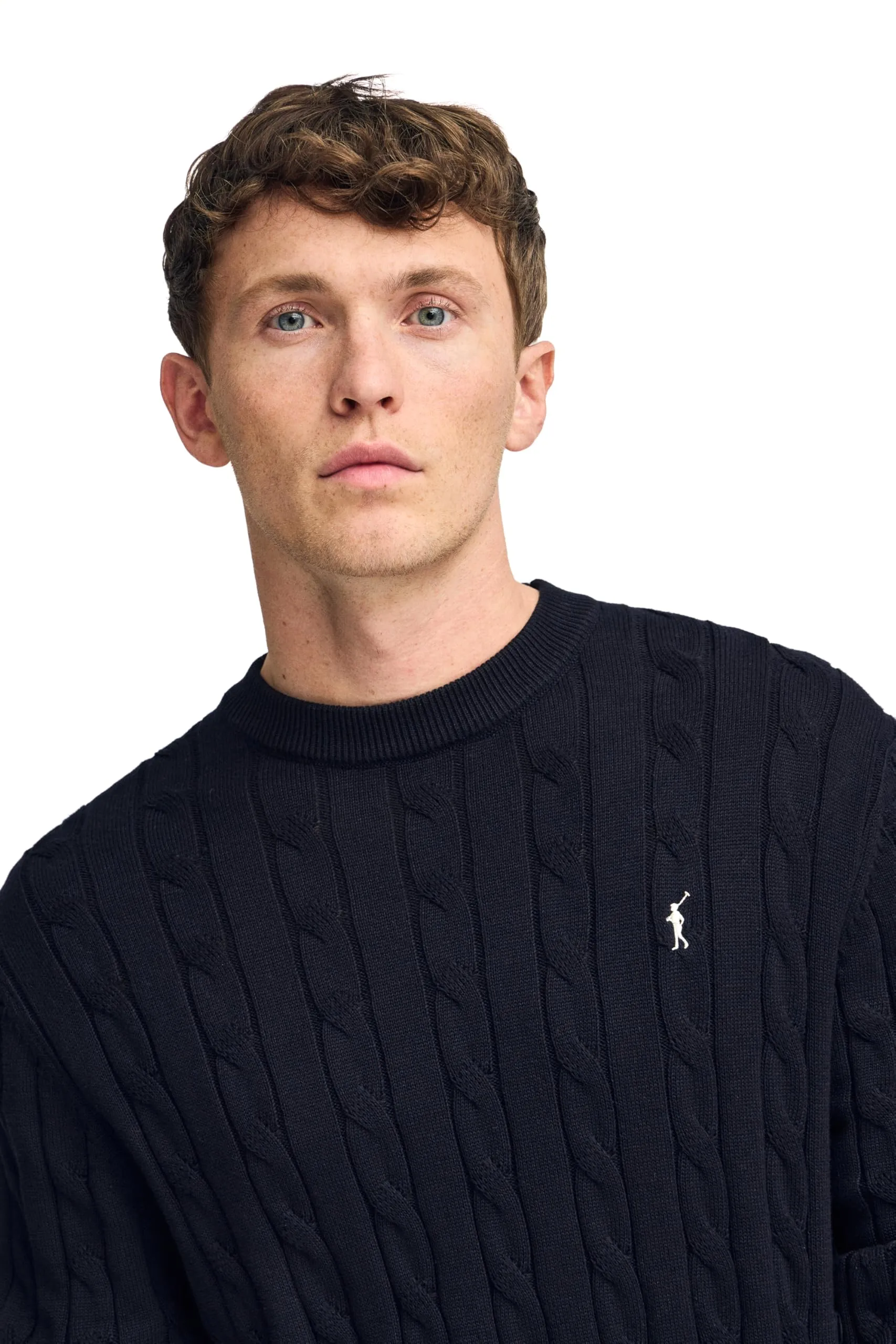 Polo Club Maglione in Filo Intrecciato Blu Marino con Ricamo Rigby Go Uomo - 100% Cotone - immagine 2