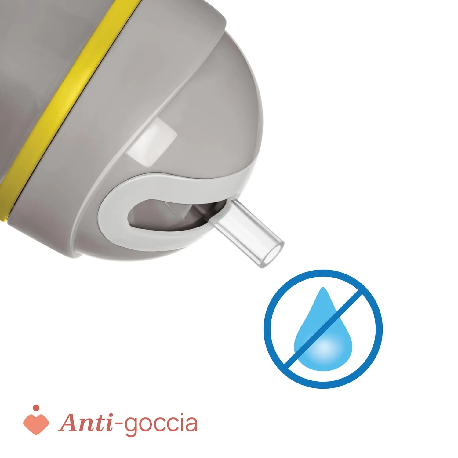 Chicco Sport Cup Bicchiere Antigoccia in Silicone per Bambini 14+ Mesi, 266 ml, Grigio - immagine 5