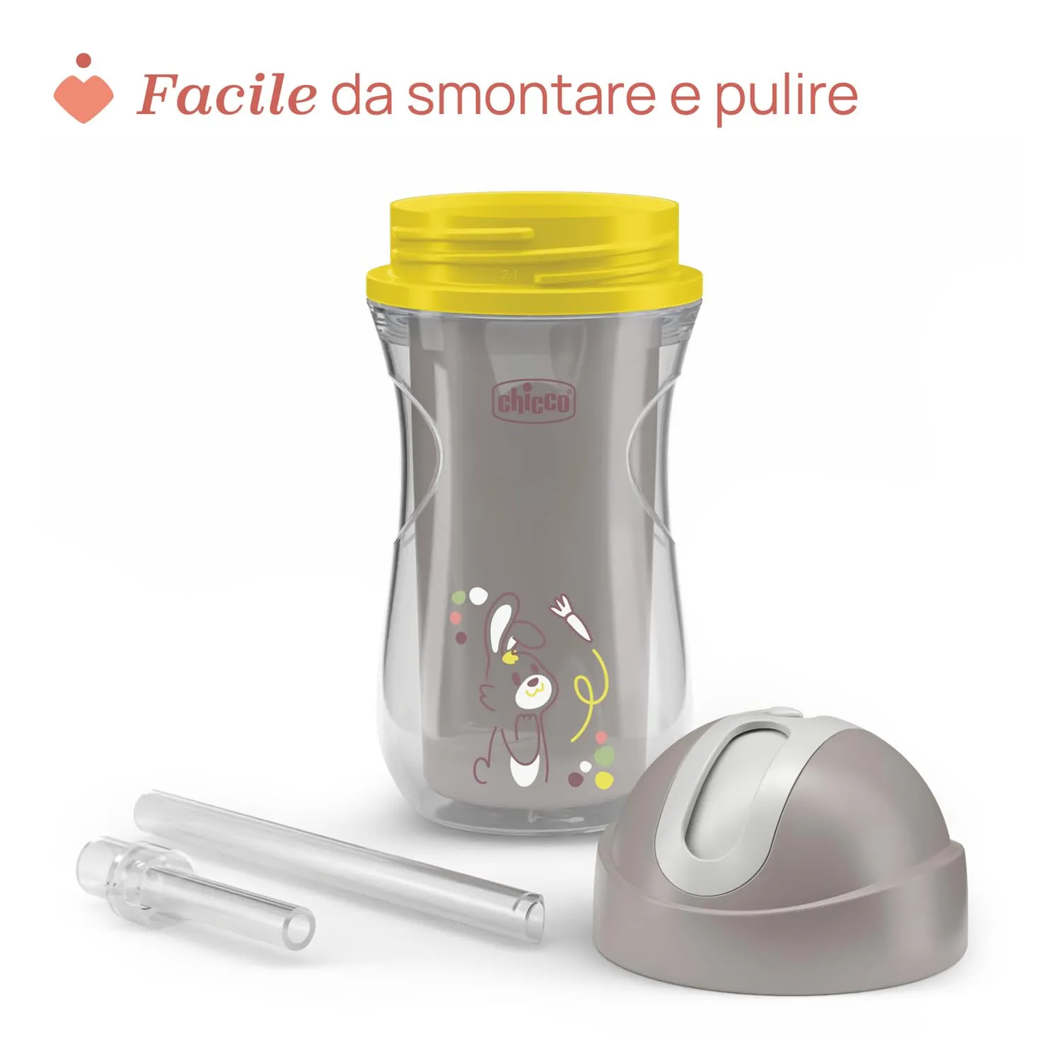 Chicco Sport Cup Bicchiere Antigoccia in Silicone per Bambini 14+ Mesi, 266 ml, Grigio - immagine 7
