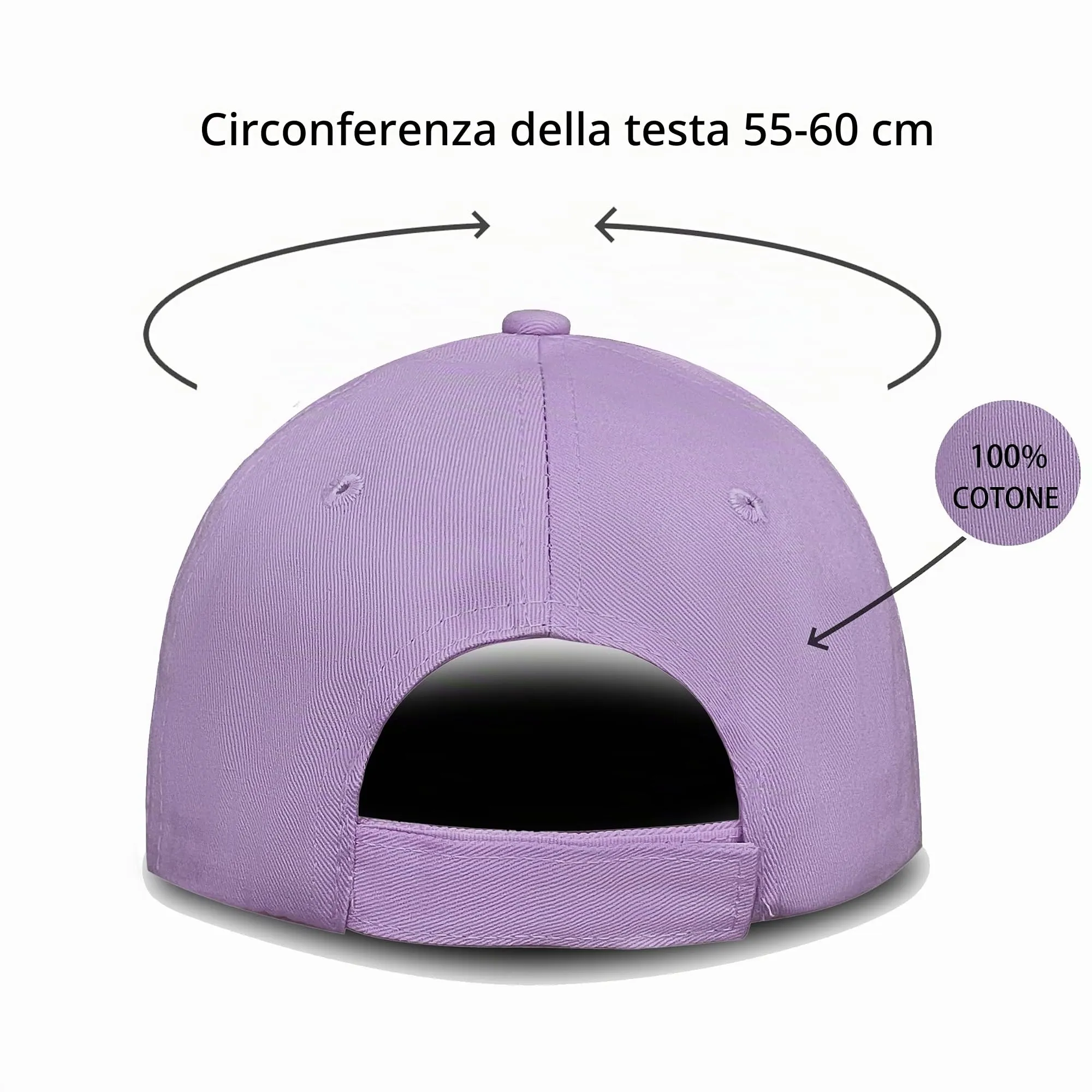 Bella Accessori Cappellino Baseball Regolabile Unisex Lilla - immagine 5