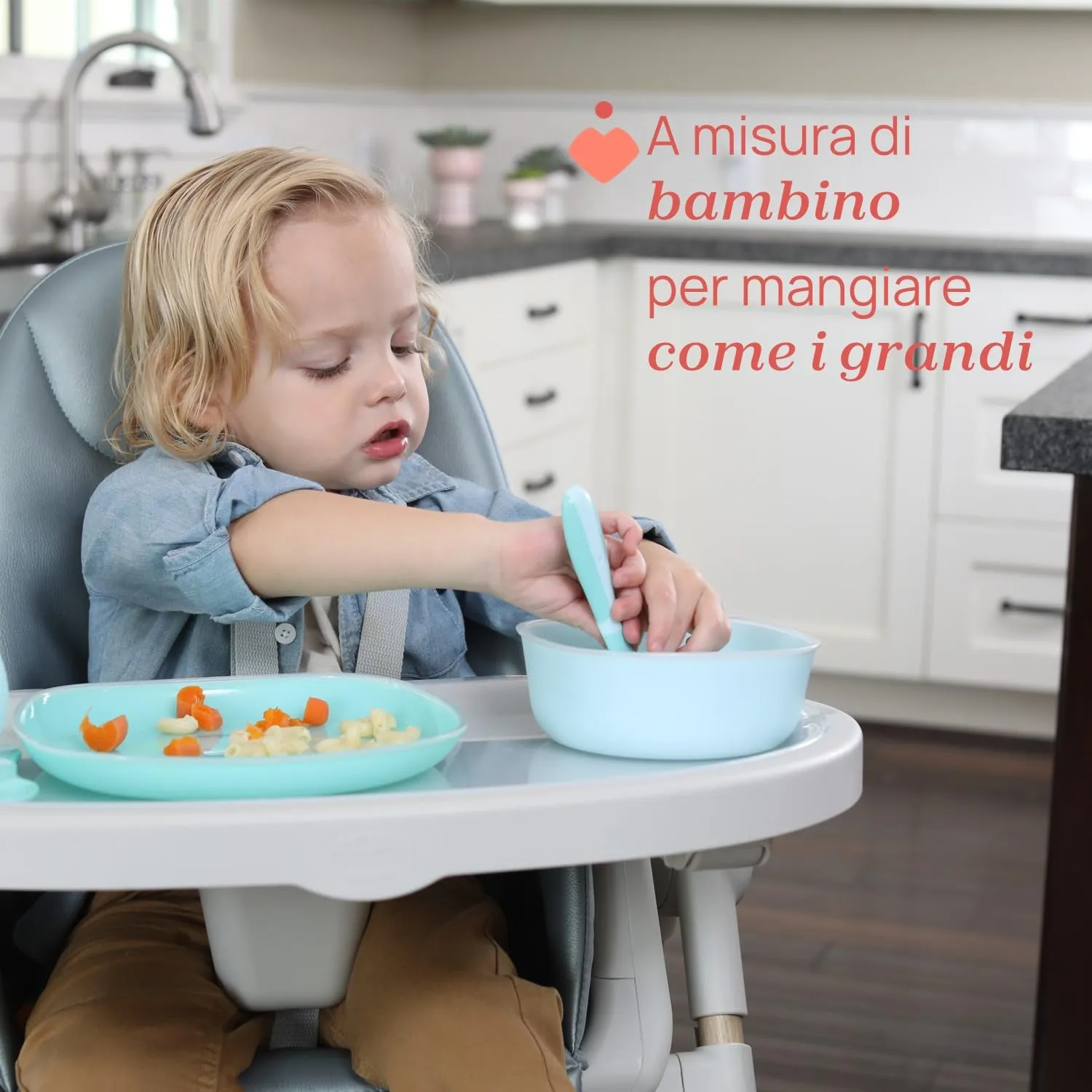 Chicco Posatine Inox Set Pappa Forchetta e Cucchiaio in Acciaio Inossidabile, 2 Pezzi, 18M+, Grigio - immagine 2