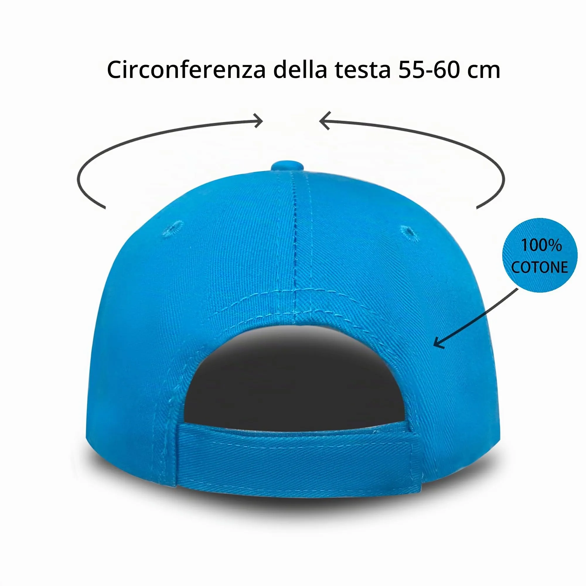 Bella Accessori Cappellino Baseball Regolabile Unisex Blu Chiaro - immagine 5
