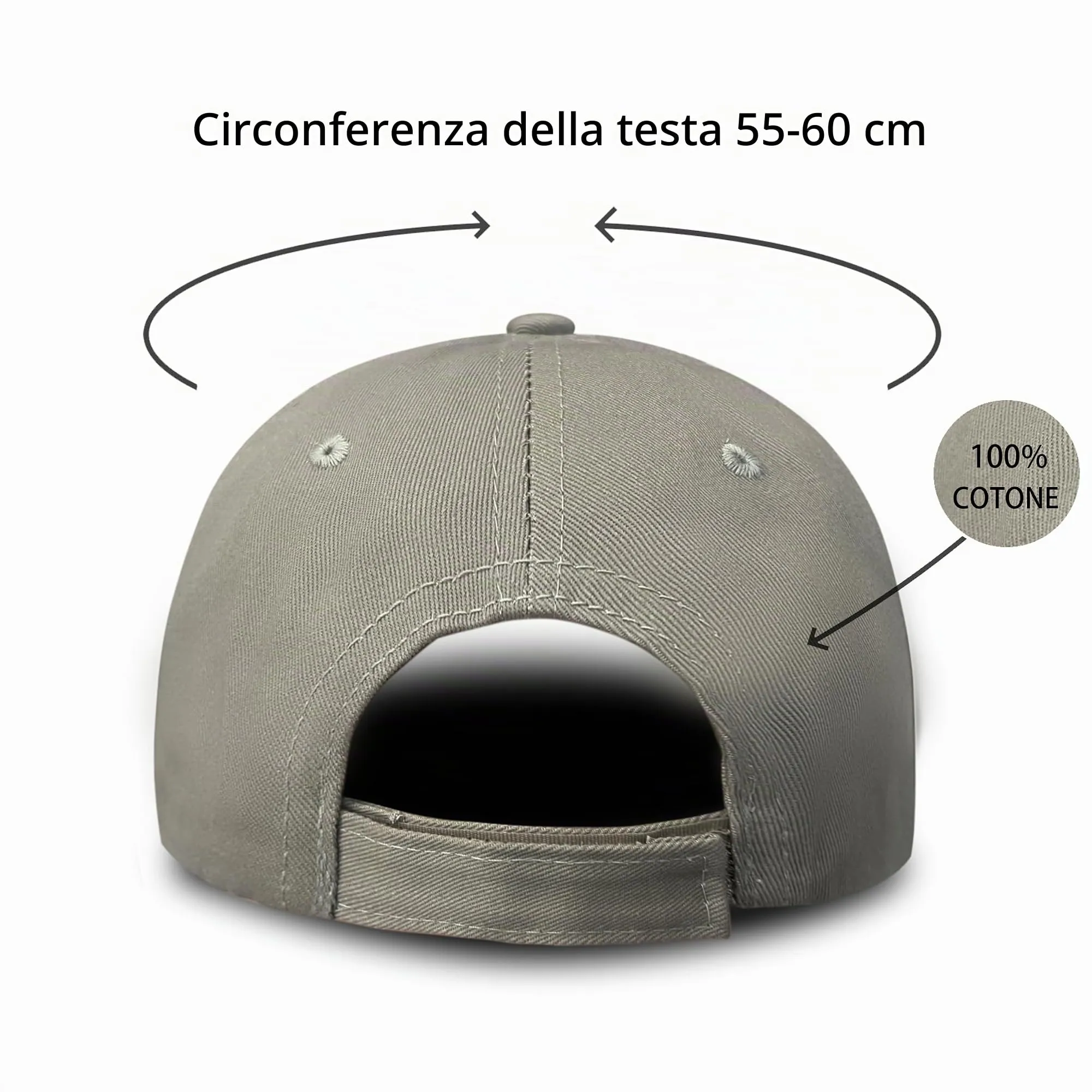 Bella Accessori Cappellino Baseball Regolabile Unisex Taupe - immagine 5