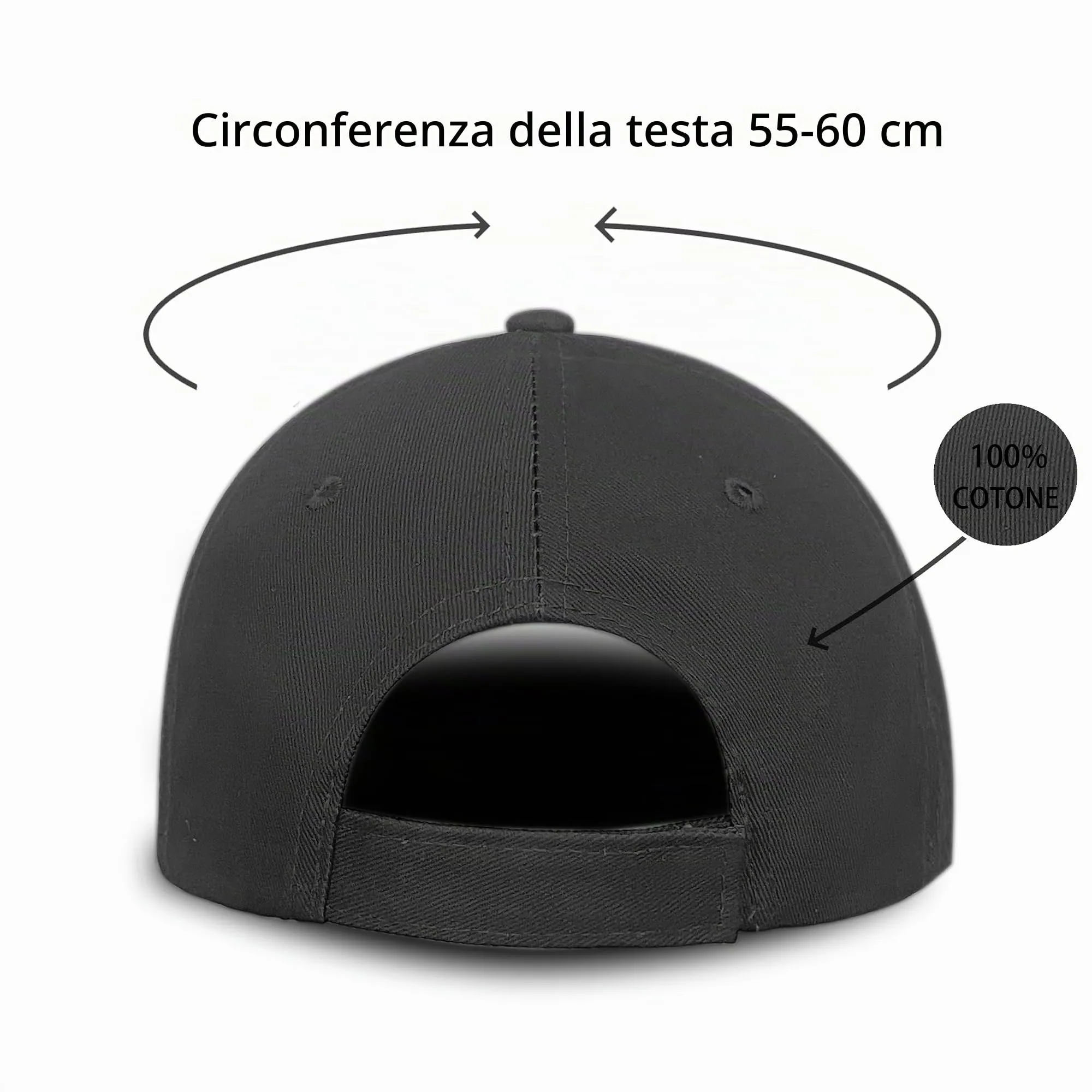 Bella Accessori Cappellino Baseball Regolabile Unisex Nero - immagine 5