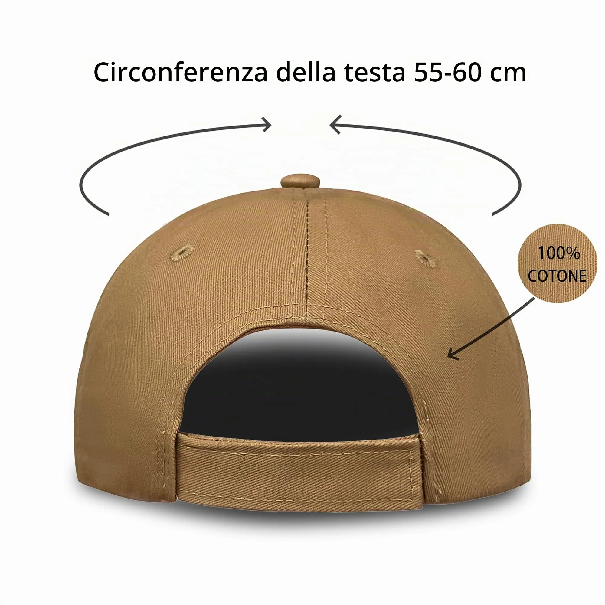Bella Accessori Cappellino Baseball Regolabile Unisex Kakhi - immagine 4
