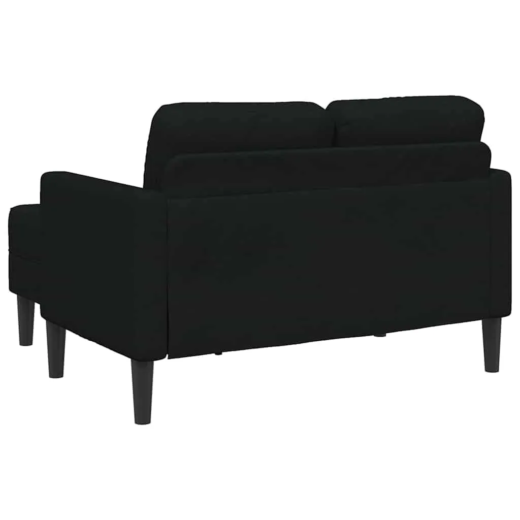 vidaXL Divano 2 Posti con Chaise Longue a L, Tessuto, Nero, 125 cm - immagine 5
