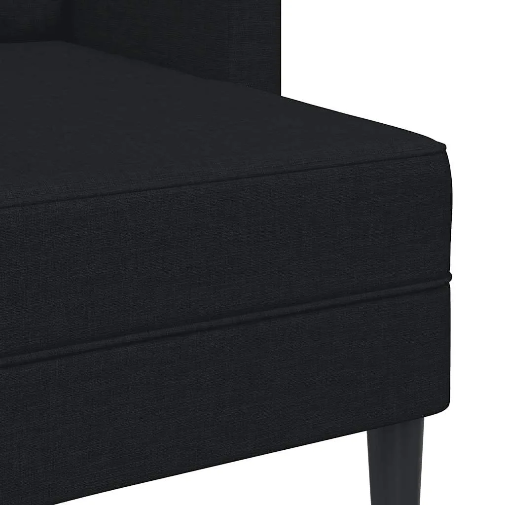 vidaXL Divano 2 Posti con Chaise Longue a L, Tessuto, Nero, 125 cm - immagine 7
