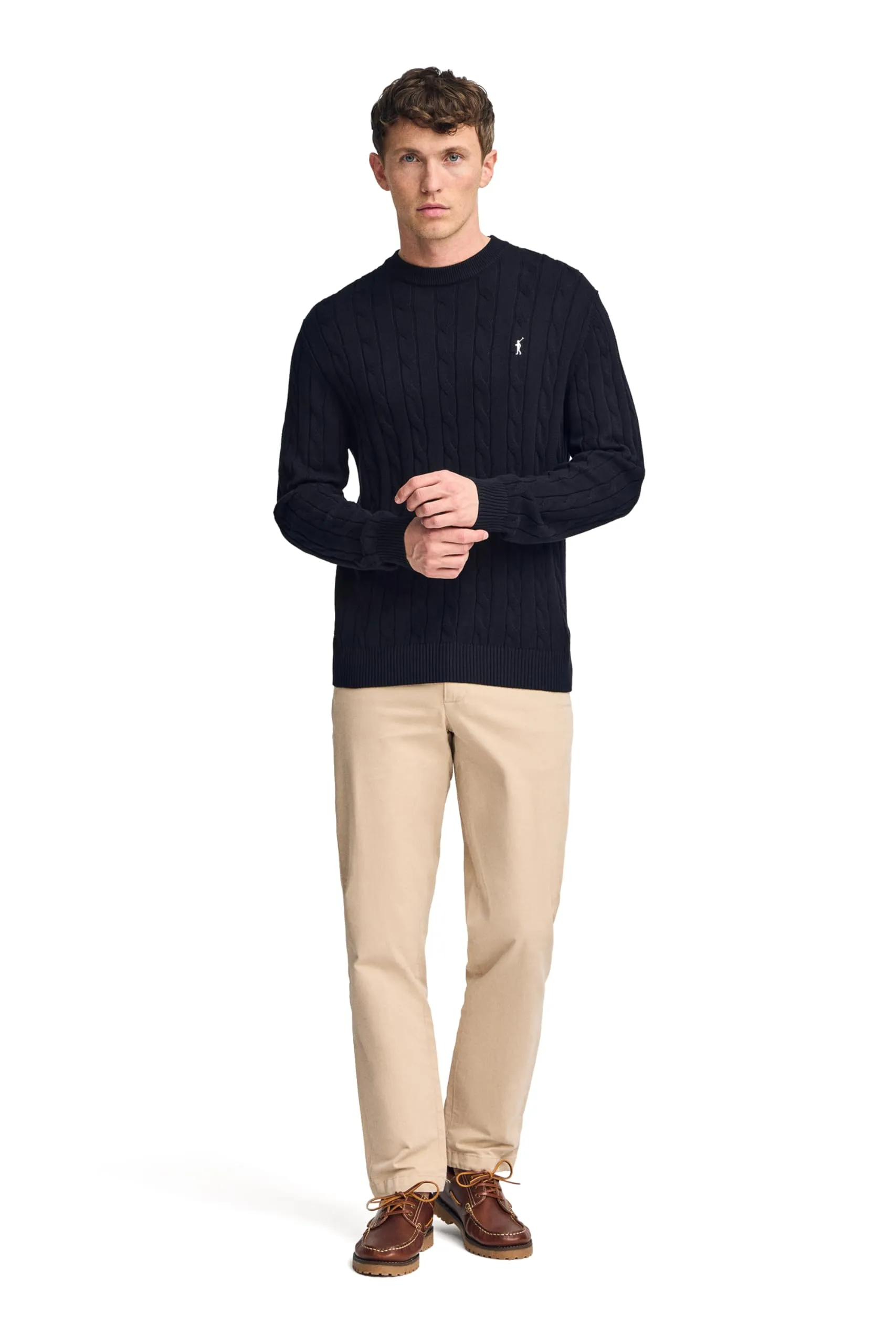 Polo Club Maglione in Filo Intrecciato Blu Marino con Ricamo Rigby Go Uomo - 100% Cotone - immagine 3