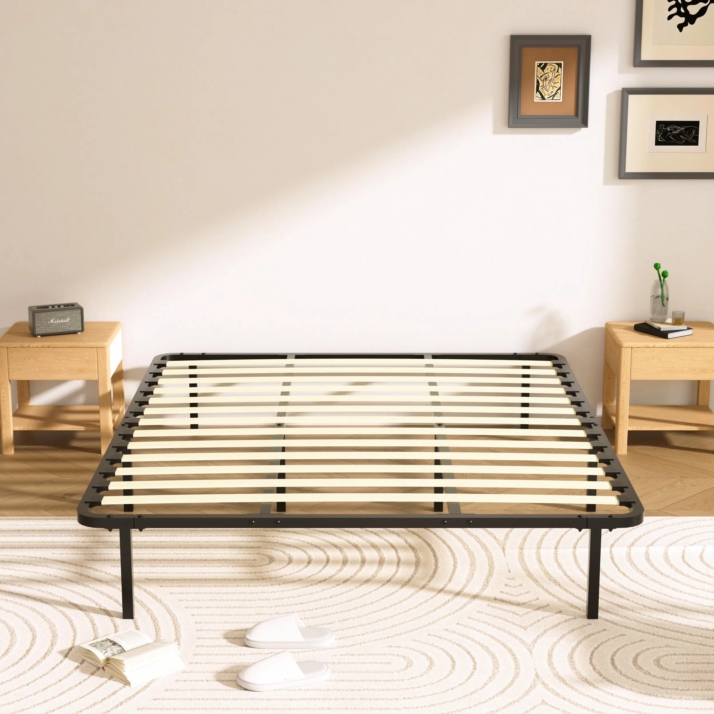 DEWINNER Rete Letto Matrimoniale 140x190cm, Altezza 35 cm, 13 Doghe in legno pioppo Ortopedica, 8 Piedi - immagine 4