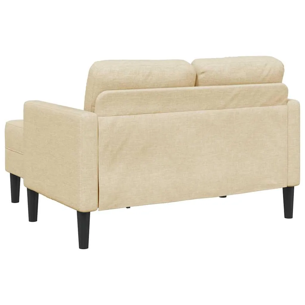 vidaXL Divano 2 Posti con Chaise Longue a L, Crema, 125 cm, Tessuto - immagine 5