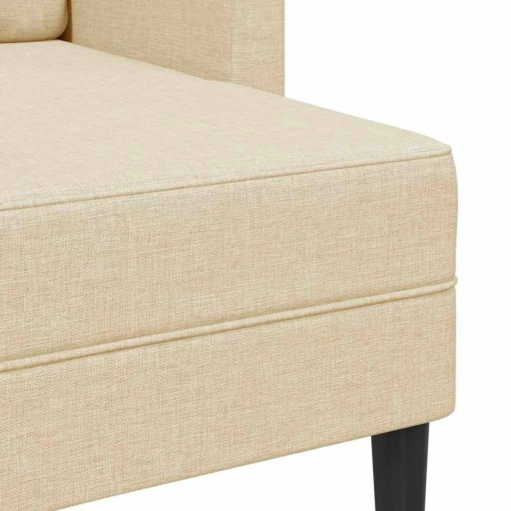 vidaXL Divano 2 Posti con Chaise Longue a L, Crema, 125 cm, Tessuto - immagine 7