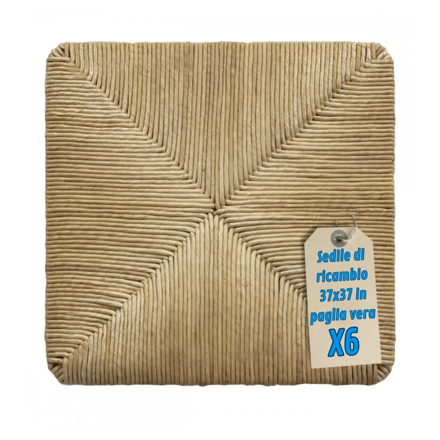 EGC Ricambio Seduta in Paglia Modello Pisa 37x37 cm, 6 Unità - immagine 1